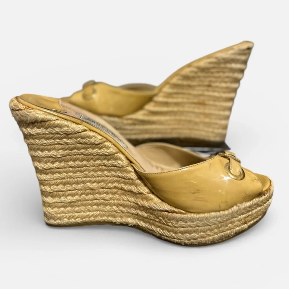 Authentic Jimmy Choo Women’s Yellow Wedge Sandals